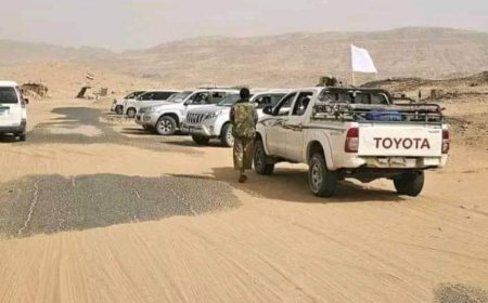 شاهد اول صورة يظهر فيها المستقبلين من أبناء مأرب لدخول موكب السلام القادم من البيضاء 