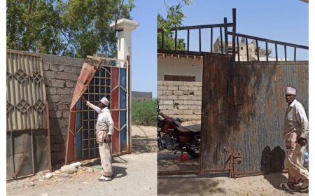 مدير عام زنجبار يوجه بإعادة تاهيل بوابة مستشفى زنجبار ومكتب الزراعة والري.