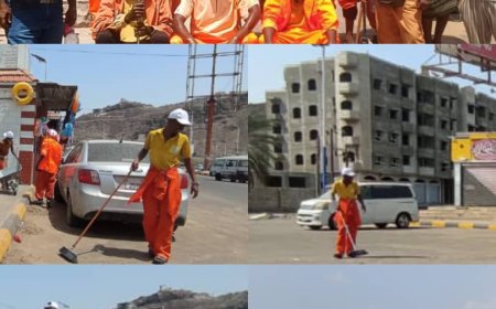 « عيدنا بين عمالنا» المهندس /قائد راشد يتابع اعمال النظافة والتشجير ميدانيا