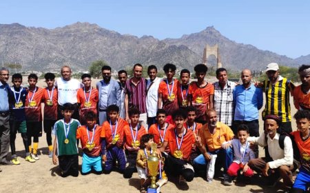 منتخب مديرية الضالع يتوج بطلا للبطولة المدرسية في كرة القدم لمدارس التعليم الأساسي بالضالع 