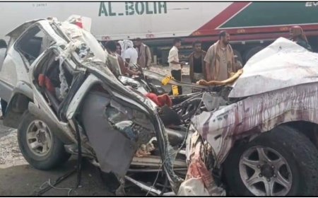 شاهد صور.. قبل قليل حادث مروري شنيع في خط عدن / لحج.