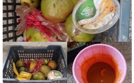 اشغال زنجبار يضبط فواكه فاسدة باحد المشارب بالمدينة