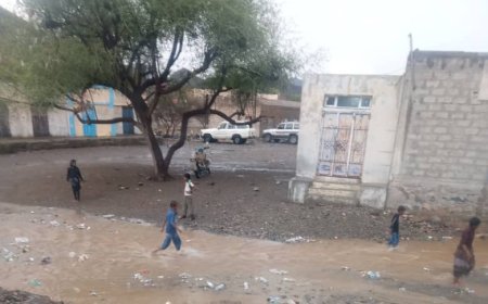 هطول امطار على بعض اودية مديرية جيشان