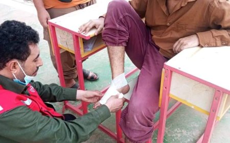 الهلال الأحمر اليمني بأبين  يشارك باطقمه الإسعافية في مراكز امتحانات شهادة الثانوية العامه