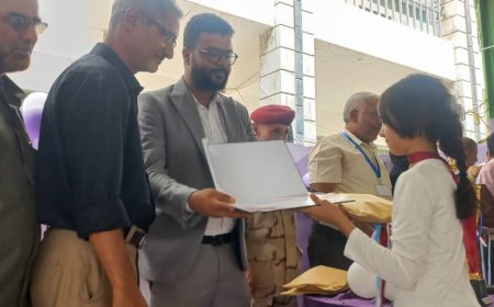 مديرية الضالع تشهد حفل تكريمي لفريق طالبات صالح قاسم بطل المسابقة المنهجية