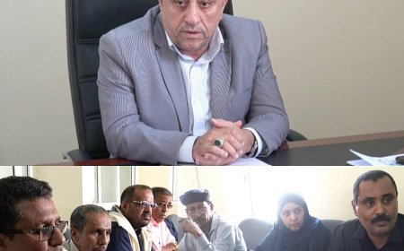 أمين عام محلي أبين يناقش مع فريق من الصندوق الاجتماعي للتنمية تنفيذ عدد من الدورات التدريبية في مديريتي احور ولودر