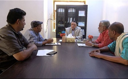 أمين عام محلي أبين يلتقي مدير عام التجارة والصناعة ورئيس ونائب رئيس الغرفة التجارية والصناعية