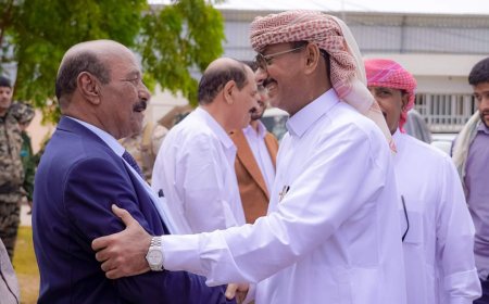 رئيس تنفيذية انتقالي شبوة يشارك في استقبال المحافظ عوض بن الوزير