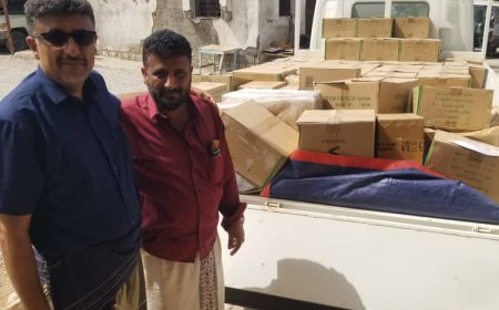 مستشفى المحفد يتسلم شحنة أدوية مقدمة من قوات درع الوطن