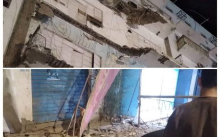 عدن: سقوط بلكونة عمارة اريتريا ( قاعة الحنان) الشارع الرئيسي المعلا