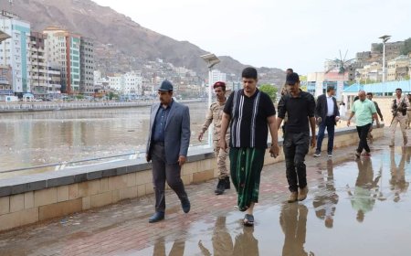 محافظ حضرموت يتفقّد أضرار الموجة المدارية على أحياء ديس المكلا ويوجّه بسرعة إزالة المخلفات وفتح الطرق