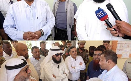 محافظ أبين والسفير سفاع والوفد الكويتي يزورون عدد من المرافق الصحية بمديرية خنفر