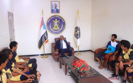 رئيس تنفيذية انتقالي شبوة يلتقي إدارة فريق صقور المحضرة الرياضي