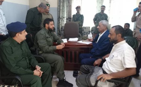 محافظ لحج اللواء الركن أحمد عبدالله التركي يزور إدارة أمن المحافظة