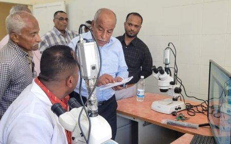 بتكليف من الوزير السقطري  ..... نزول ميداني للجنة تسجيل مبيدات الآفات النباتية إلى محطة أبحاث الكود بأبين