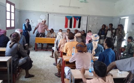 لقاء قبلي لمشائخ ووجهاء واعيان مديرية جيشان ويدعون للوقوف إلى جانب القوات المسلحة الجنوبية