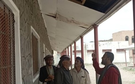 مدير تربية جيشان يشكر مدير عام المديرية على تفقده الأضرار الناتجة عن الأمطار بالمجمع التربوي