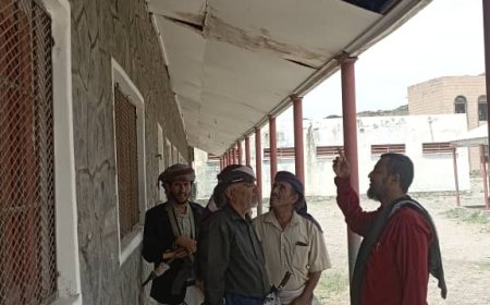 مدير تربية جيشان يشكر مدير عام المديرية على تفقده الأضرار   الناتجة عن الأمطار بالمجمع التربوي