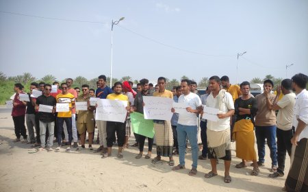 تنسيقيات طلاب المناطق الشرقية تنظم وقفات إحتجاجية أمام مباني السلطات المحلية بمديريات (الشحر- الغيل- الحامي).