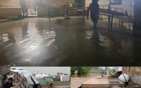 تضرر الممتلكات العامة والخاصة جراء الأمطار والسيول في مدينة حيس بالحديدة