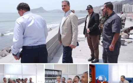 المحافظ لملس يتفقد سير العمل بمكتبي الأشغال العامة والسلطة المحلية بالمعلا 