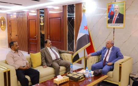 القائم بأعمال رئيس المجلس الانتقالي يلتقي بمحافظ الضالع ويطّلع على الأوضاع الخدمية والأمنية بالمحافظة