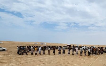 قيادة تمركز حلف قبائل حضرموت في غرب المكلا تلقي كلمة توجيهية على أفرادها