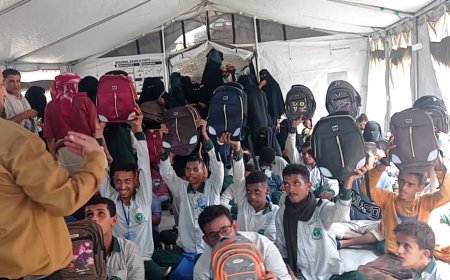 مؤسسة بصمة الأمل الخيرية بلحج تختتم مشروع توزيع الحقيبة المدرسية لـ40 مدرسة