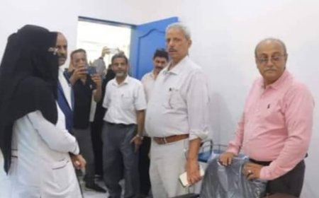 محافظ لحج ومدير عام مكتب الصحة العامة يفتتحان مشروع مركز صحي ام جاسم في منطقة صبر بتبن