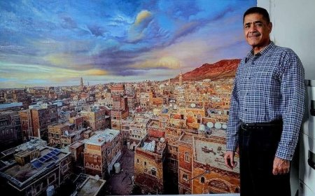 لوحة فنية مبهرة لمدينة صنعاء بريشة فنان عدني شهير تثير جدلاً واسعاً