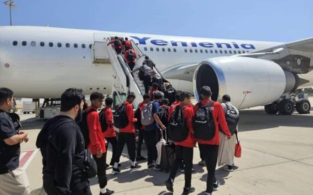 بعثة منتخب الناشئين تغادر الأردن صوب مطار صنعاء الدولي