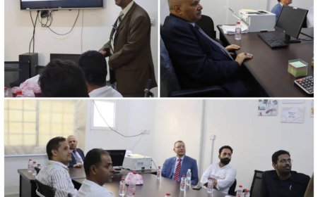 وفد منظمة الصحة العالمية يزور مستشفى عدن الألماني الدولي بالعاصمة عدن