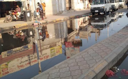 زنجبار - عاصمة محافظة أبين تغرق بمياه الصرف الصحي