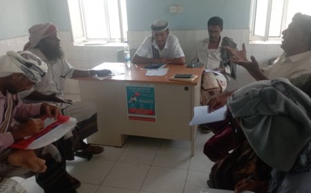 مدير عام مديرية أحور يلتقي بمدير مكتب المصائد ورؤساء الجمعيات بالمديرية