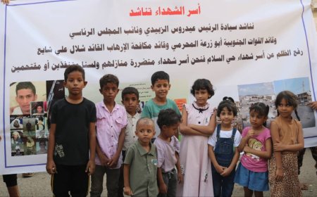 من بينها أسرة الشهيد علي الصمدي   أسر الشهداء الساكنة في مبنى التأمينات تناشد الزبيدي والمحرمي التدخل لمنع إخراجهم إلى الشوارع