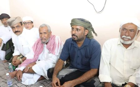 الشيخ بن حبريش يستقبل جمع من المناصب والمشايخ و الوجهاء و الشخصيات  هضبة حضرموت