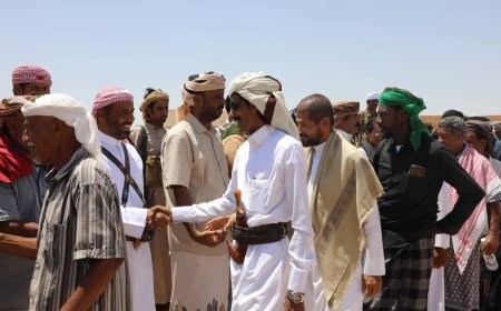 الشيخ بن حبريش يستقبل مناصب ومشايخ آل العمودي