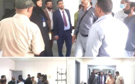 وكيل وزارة الصحة المساعد يتفقد مستشفيي النصر والهيئة بالضالع