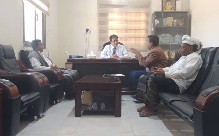 مدير عام رضوم يناقش مع الوكيل الخليفي جملة من القضايا بتدخلات عدد من المنظمات الدولية بالمديرية