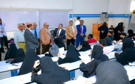 تدشين امتحانات المفاضلة في كلية الطب والعلوم الصحية بجامعة عدن