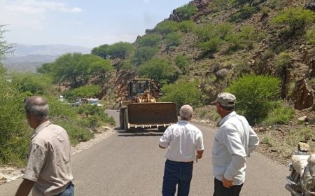 مكتب الأشغال العامة والسلطة المحلية بجحاف ينفذان حملة لإزالة العشوائيات والعوائق المحيطة بطريق الضالع جحاف