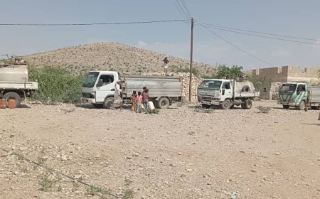 بتمويل من فاعل خير كويتي :   وصول 6 بوز مياه لقرية "المخراقة" بالوضيع بأبين