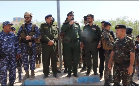 وزير داخلية يتفقد فرع قوات شرطة الدوريات وأمن الطرق في محافظة مأرب