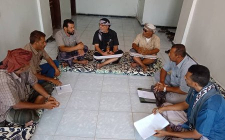 رئيس الإئتلاف الوطني الجنوبي بمديرية لودر يلتقي بالقيادة المحلية في الفرع
