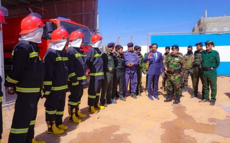 شبوة تحتفل بمنجز لاول مرة في تاريخها: افتتاح مبنى الدفاع المدني بتمويل الاشقاء في الإمارات