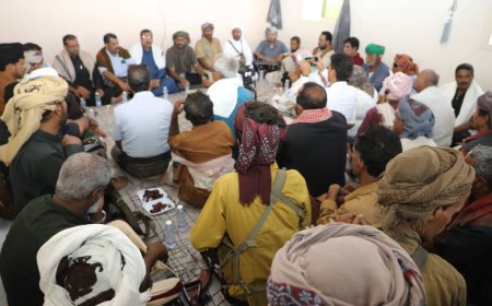 الشيخ بن حبريش يستقبل وفد قبائل ثعين برئاسة المقدم عادل بن راتع القرادي طائلة قبائل ثعين