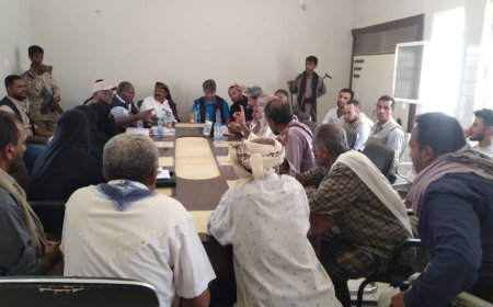 وكيل محافظة شبوة والسلطة المحلية بميفعة يلتقون مستشار المساعدات الإنسانية بالخارجية الألمانية ومرافقيه