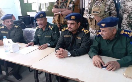 مدير أمن ابين يستقبل لجنة من وزارة الداخلية بعاصمة المحافظة زنجبار