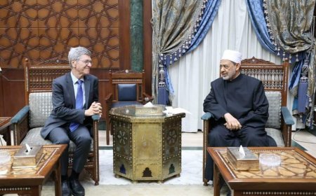 خلال استقباله بمشيخة الأزهر..شيخ الأزهر والبروفيسور جيفري ساكس لأمريكا: أوقفوا العدوان على غزة ولبنان