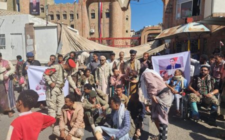 رابطة جرحى تعز تصدر بياناً عن الوقفة الإحتجاجية.